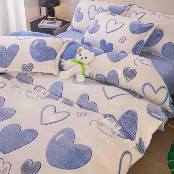 Lenjerie Pat Dublu cu Elastic Cocolino Pufoasa 4 Piese - imagine 2