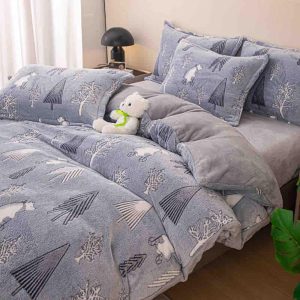 Lenjerie Pat Dublu cu Elastic Cocolino Pufoasa 4 Piese - imagine 1