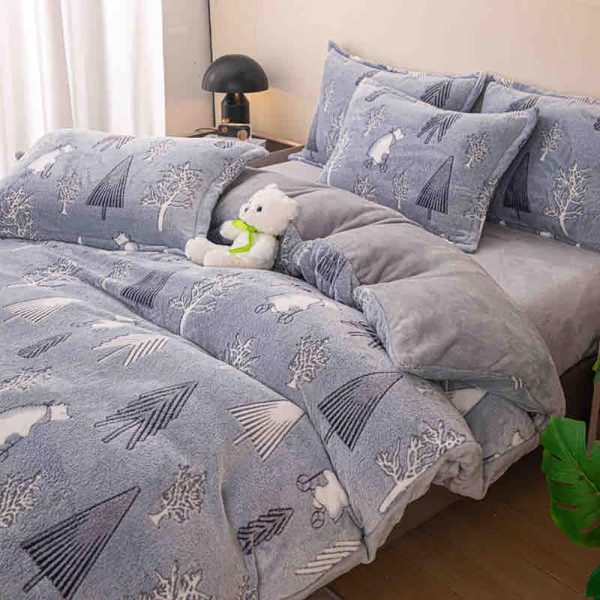 Lenjerie Pat Dublu cu Elastic Cocolino Pufoasa 4 Piese - imagine 1