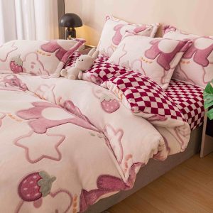 Lenjerie Pat Dublu cu Elastic Cocolino Pufoasa 4 Piese - imagine 1