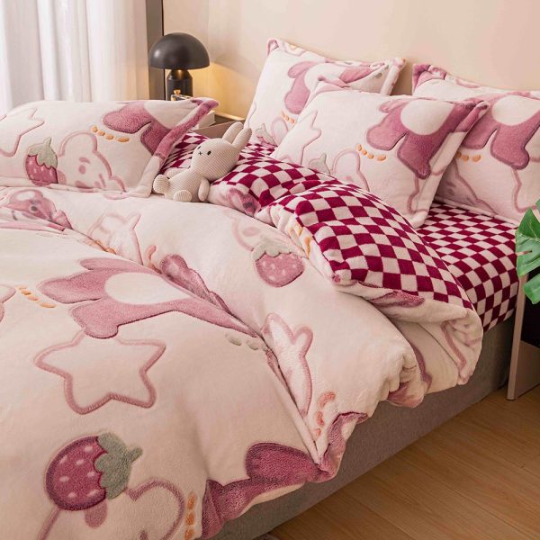 Lenjerie Pat Dublu cu Elastic Cocolino Pufoasa 4 Piese - imagine 1