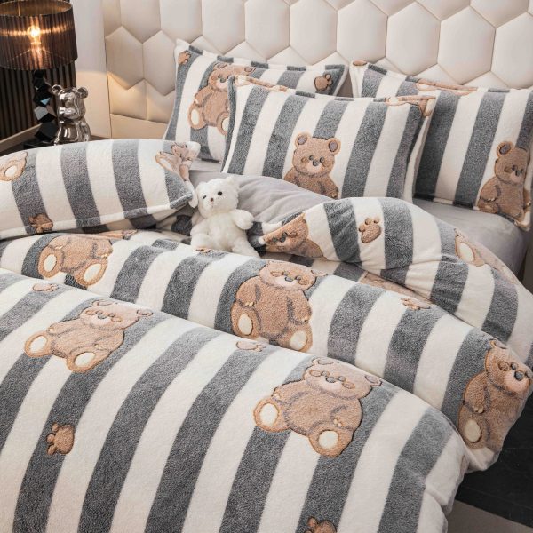 Lenjerie Pat Dublu cu Elastic Cocolino Pufoasa 4 Piese - imagine 2