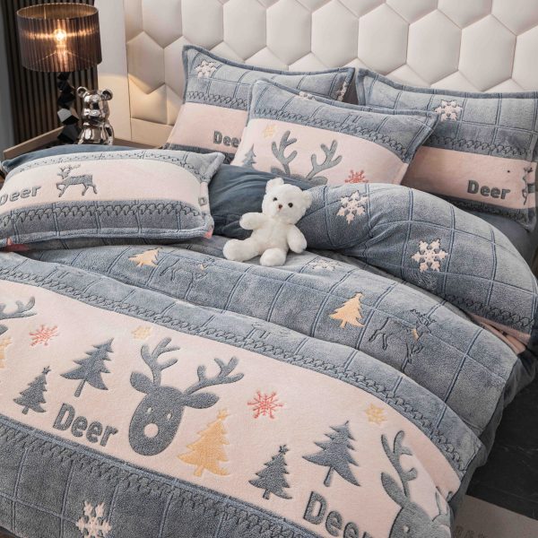 Lenjerie Pat Dublu cu Elastic Cocolino Pufoasa 4 Piese - imagine 2