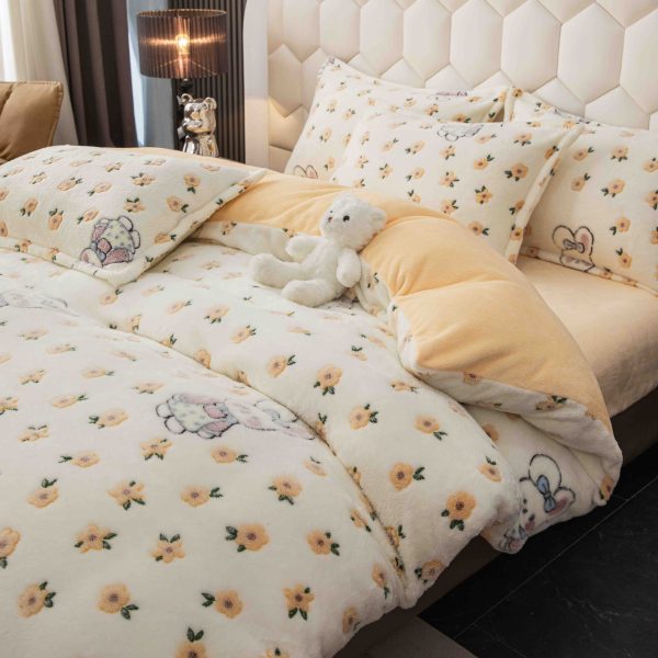 Lenjerie Pat Dublu cu Elastic Cocolino Pufoasa 4 Piese - imagine 1