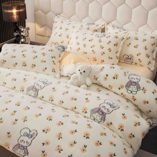 Lenjerie Pat Dublu cu Elastic Cocolino Pufoasa 4 Piese - imagine 2