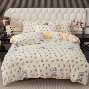 Lenjerie Pat Dublu cu Elastic Cocolino Pufoasa 4 Piese