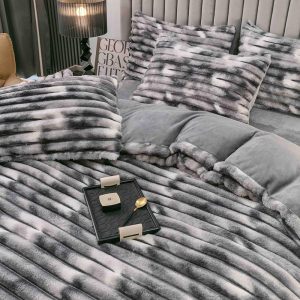 Lenjerie Pat Dublu cu Elastic Cocolino Pufoasa 4 Piese Stripes