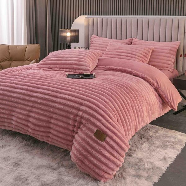 JOLCDG03-02 Lenjerie Pat Dublu cu Elastic Cocolino Pufoasa 4 Piese Stripes