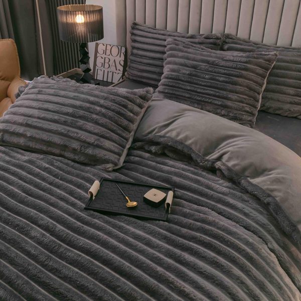 Lenjerie Pat Dublu cu Elastic Cocolino Pufoasa 4 Piese Stripes - imagine 1