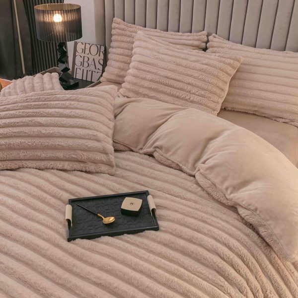 Lenjerie Pat Dublu cu Elastic Cocolino Pufoasa 4 Piese Stripes