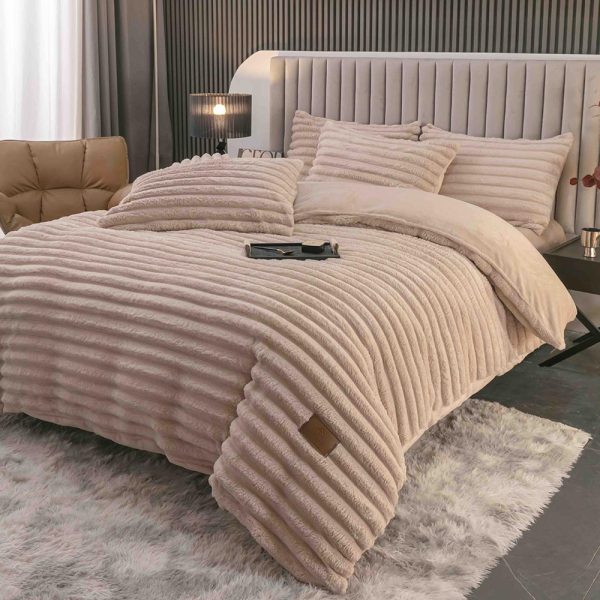 Lenjerie Pat Dublu cu Elastic Cocolino Pufoasa 4 Piese Stripes - imagine 1