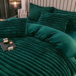 Lenjerie Pat Dublu cu Elastic Cocolino Pufoasa 4 Piese Stripes