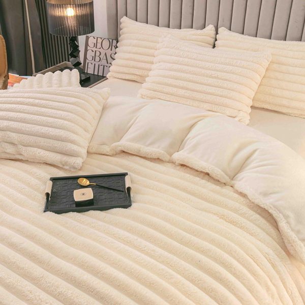 Lenjerie Pat Dublu cu Elastic Cocolino Pufoasa 4 Piese Stripes - imagine 2