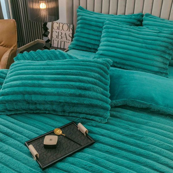 Lenjerie Pat Dublu cu Elastic Cocolino Pufoasa 4 Piese Stripes - imagine 2