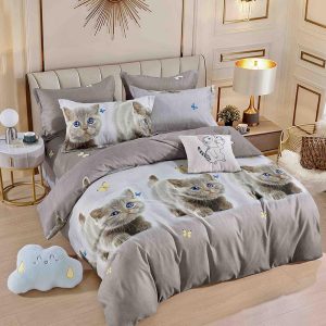 Lenjerie de Pat Single - Bumbac Finet 4 Piese