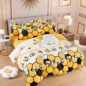 Lenjerie de Pat Single - Bumbac Finet 4 Piese