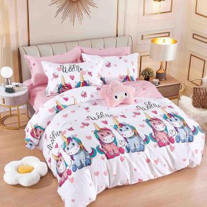 Lenjerie de Pat Single - Bumbac Finet 4 Piese