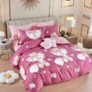 Lenjerie de Pat Single - Bumbac Finet 4 Piese