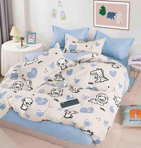 JOLFSI21 Lenjerie de Pat Single - Bumbac Finet 4 Piese