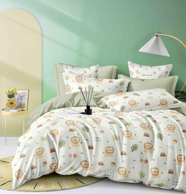 JOLFSI24 Lenjerie de Pat Single - Bumbac Finet 4 Piese