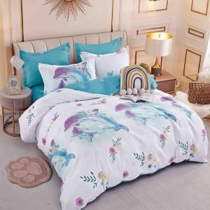 Lenjerie de Pat Single - Bumbac Finet 4 Piese