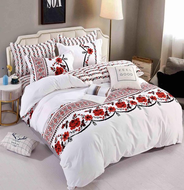 Lenjerie de Pat Single - Bumbac Finet 4 Piese