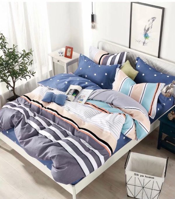 JOLFSI50 Lenjerie de Pat Single - Bumbac Finet 4 Piese