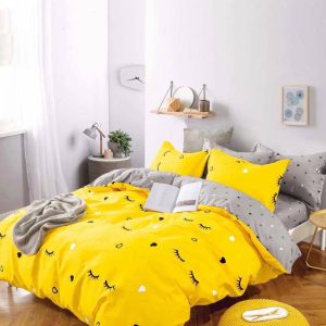 Lenjerie de Pat Single - Bumbac Finet 4 Piese