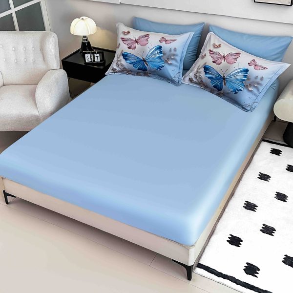 Lenjerie de pat Finet 6 piese cu elastic Imprimeu Digital 5D Fluturi - imagine 2