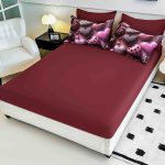 Lenjerie de pat Finet 6 piese cu elastic Imprimeu Digital 5D Inimioare - imagine 2