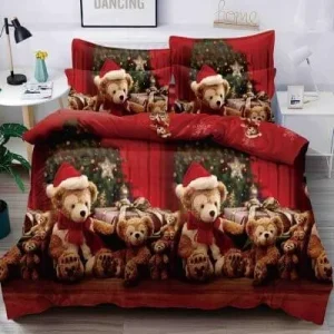 Lenjerie de Crăciun Pat Single - Bumbac Finet 3 Piese