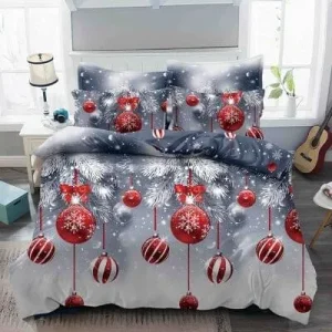 Lenjerie de Crăciun Pat Single - Bumbac Finet 3 Piese