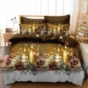 Lenjerie de Crăciun Pat Single - Bumbac Finet 3 Piese