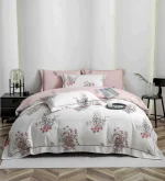 Lenjerie Pat Dublu cu Elastic Bumbac Finet 4 Piese Cutie Cadou