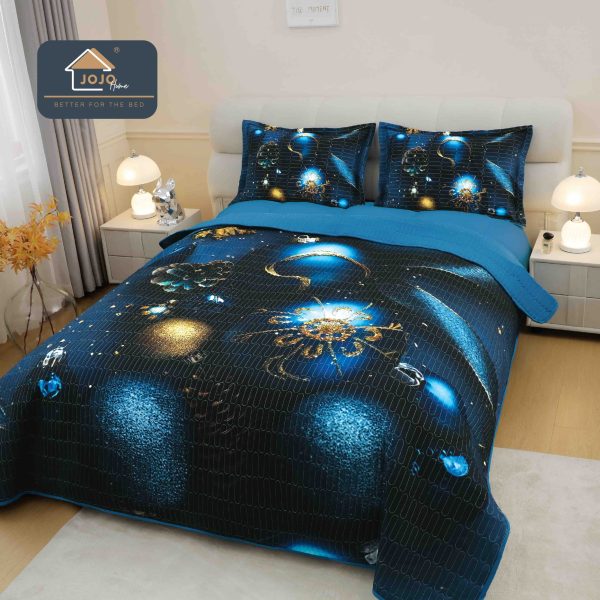 Set Cuvertura Pat Craciun 220×240 cm + 2 Fete Perna 50×70 cm 5D