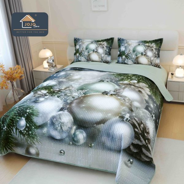 Set Cuvertura Pat Craciun 220×240 cm + 2 Fete Perna 50×70 cm 5D