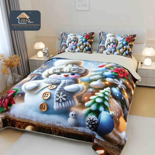 Set Cuvertura Pat Craciun 220×240 cm + 2 Fete Perna 50×70 cm 5D