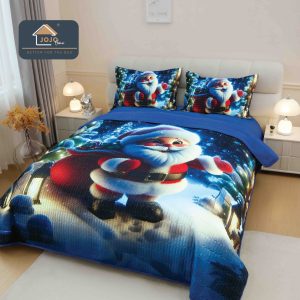 Set Cuvertura Pat Craciun 220×240 cm + 2 Fete Perna 50×70 cm 5D