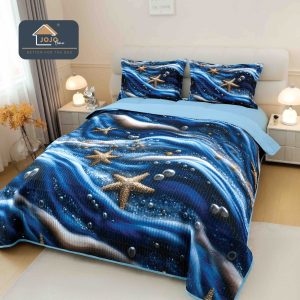 Set Cuvertura Pat Craciun 220×240 cm + 2 Fete Perna 50×70 cm 5D