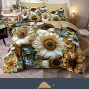 Lenjerie de Crăciun Pat Dublu cu Elastic - Imprimeu 5D 6 Piese