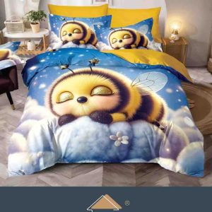 Lenjerie de Crăciun Pat Dublu cu Elastic - Imprimeu 5D 6 Piese