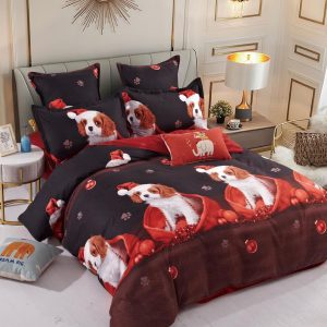 Lenjerie de Crăciun Pat Single - Bumbac Finet 3 Piese