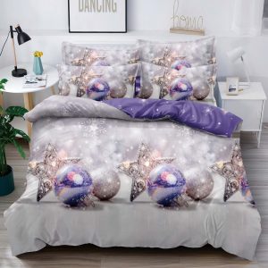 Lenjerie de Crăciun Pat Single - Bumbac Finet 3 Piese