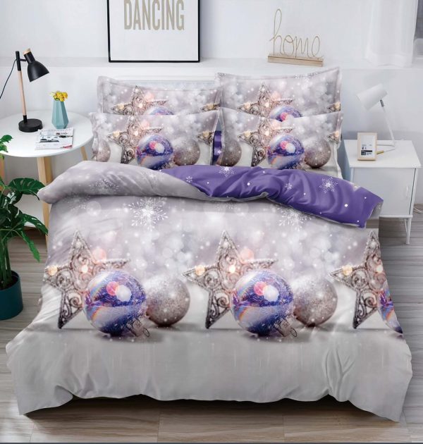 Lenjerie de Crăciun Pat Single - Bumbac Finet 3 Piese