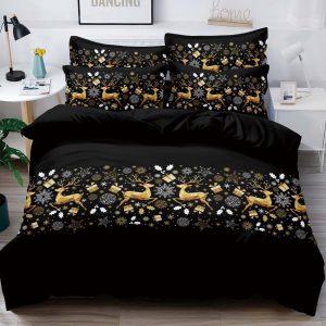 Lenjerie de Crăciun Pat Single - Bumbac Finet 3 Piese