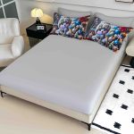 Lenjerie de Crăciun Pat Dublu cu Elastic - Imprimeu 5D 6 Piese - imagine 1