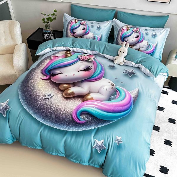 Lenjerie de Crăciun Pat Dublu cu Elastic - Imprimeu 5D 6 Piese - imagine 1