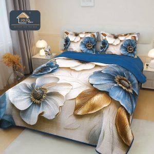 Set Cuvertura Pat Craciun 220×240 cm + 2 Fete Perna 50×70 cm 5D