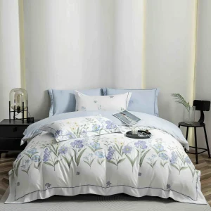 Lenjerie Pat Dublu cu Elastic Bumbac Finet 4 Piese Cutie Cadou