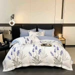 Lenjerie Pat Dublu cu Elastic Bumbac Finet 4 Piese Cutie Cadou